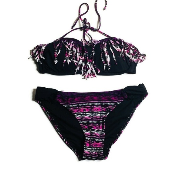 Ardene swim suit two piece fringed bikini - Picture 1 of 5